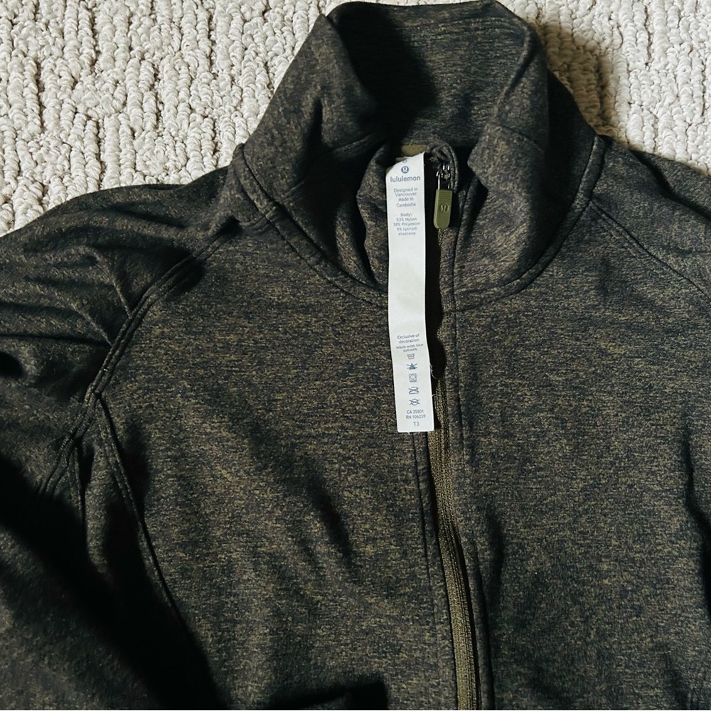 Lululemon Athletica Gray and Olive Zip-Up Jacket